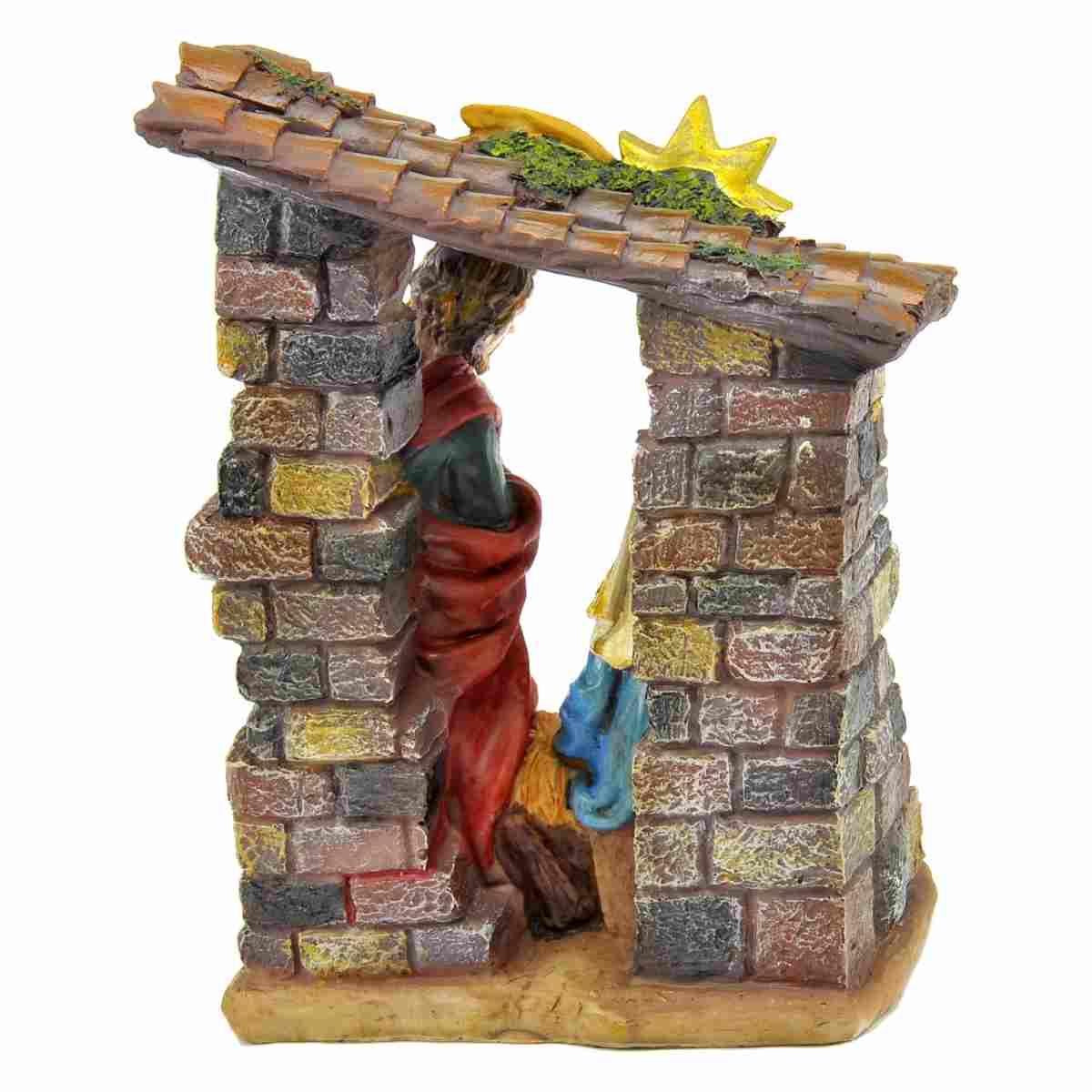 Statua presepe 16 cm natività capanna