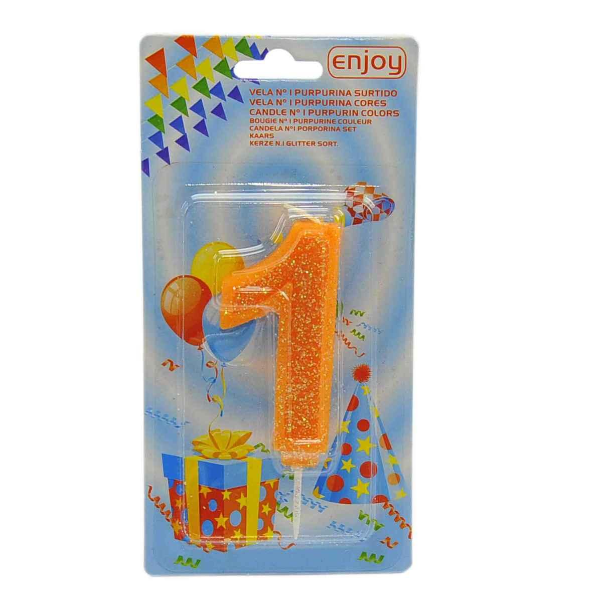 Candelina compleanno n 1 porporina 4 colori