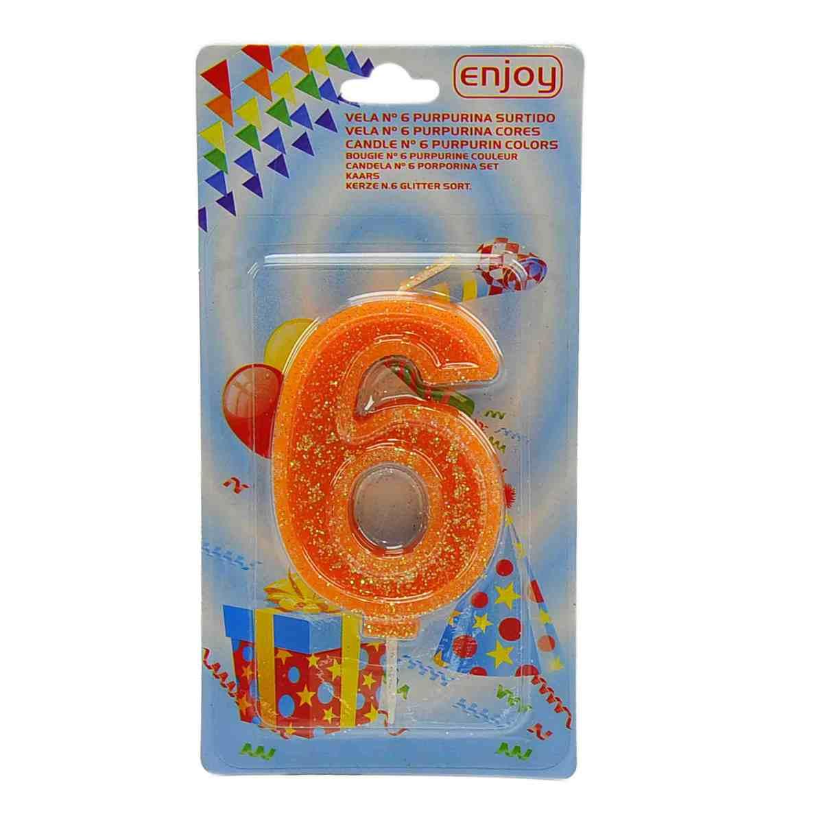 Candelina compleanno n 6 porporina 4 colori
