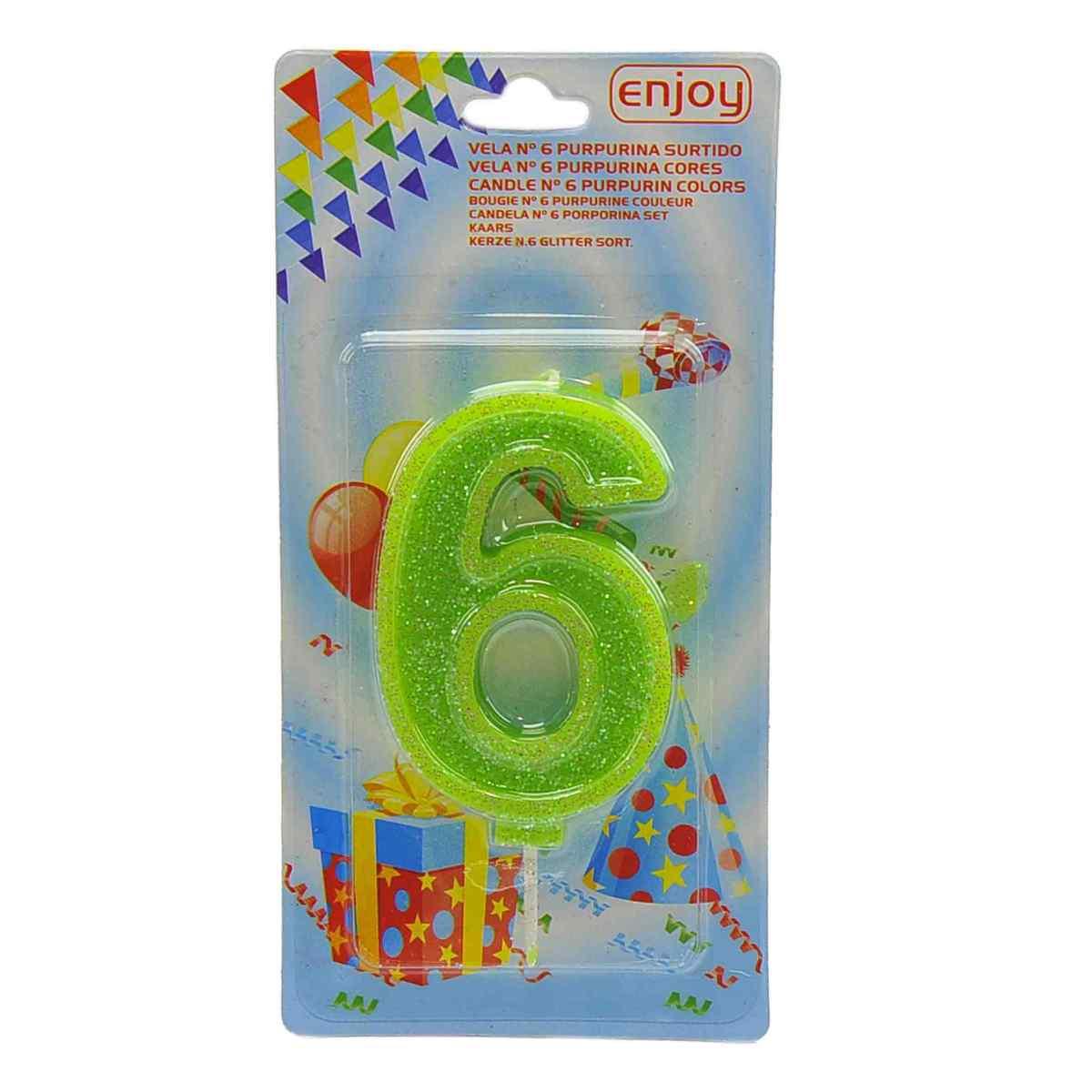 Candelina compleanno n 6 porporina 4 colori