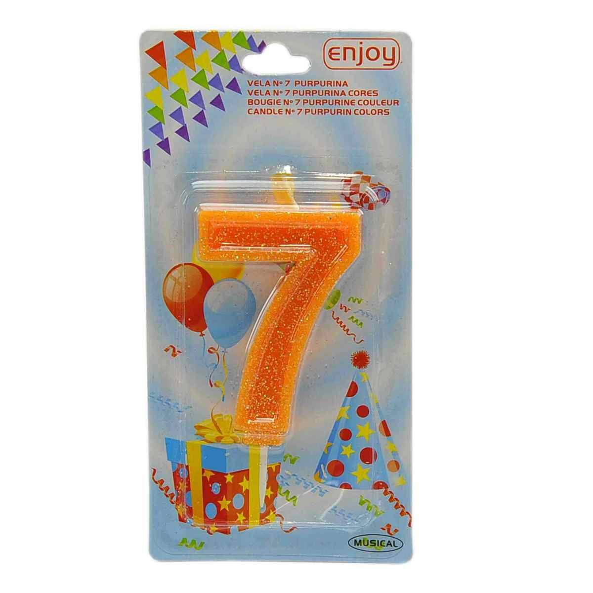 Candelina compleanno n 7 porporina 4 colori