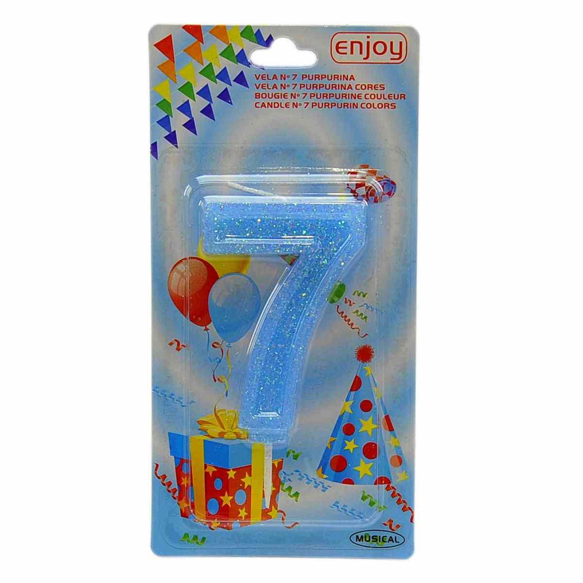 Candelina compleanno n 7 porporina 4 colori