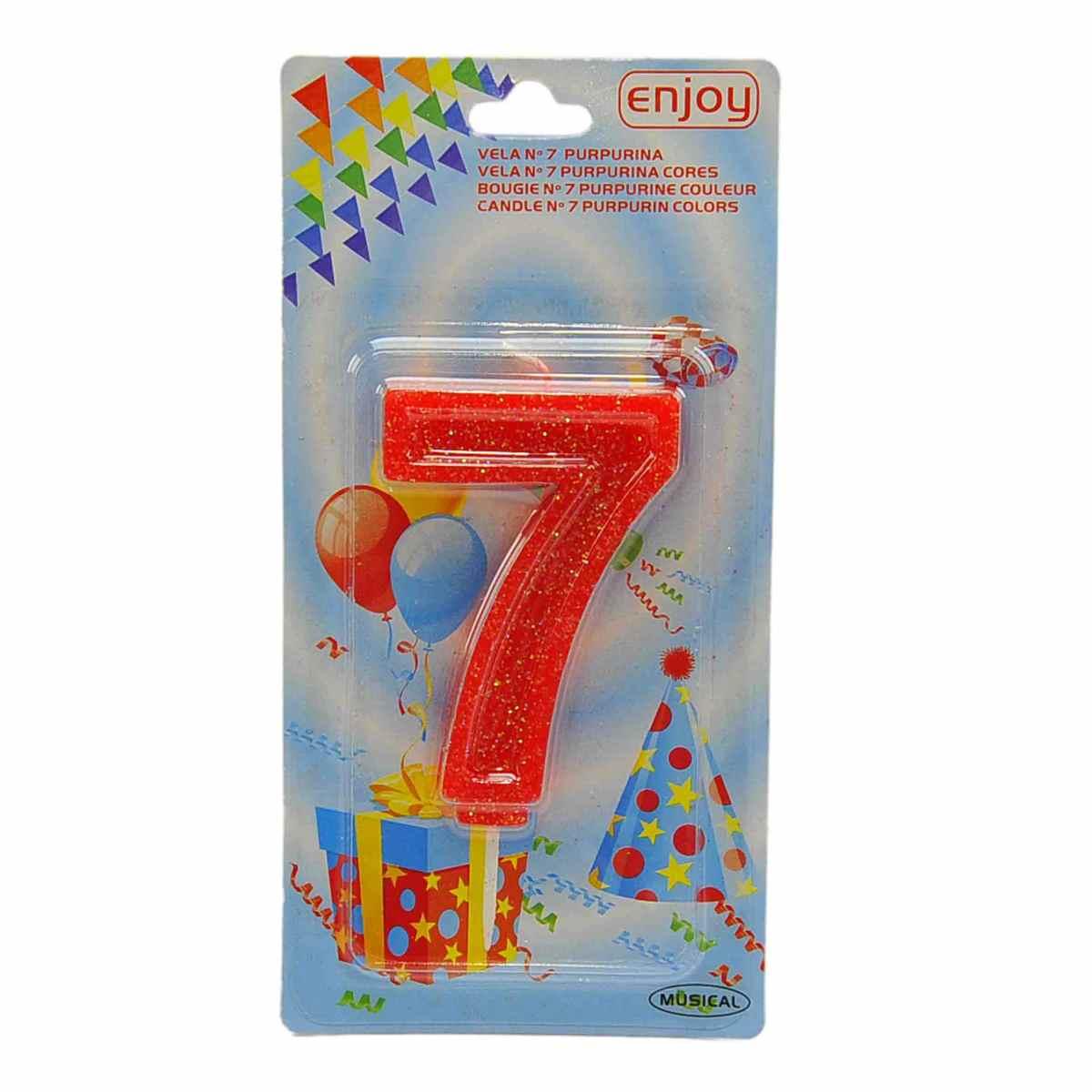 Candelina compleanno n 7 porporina 4 colori