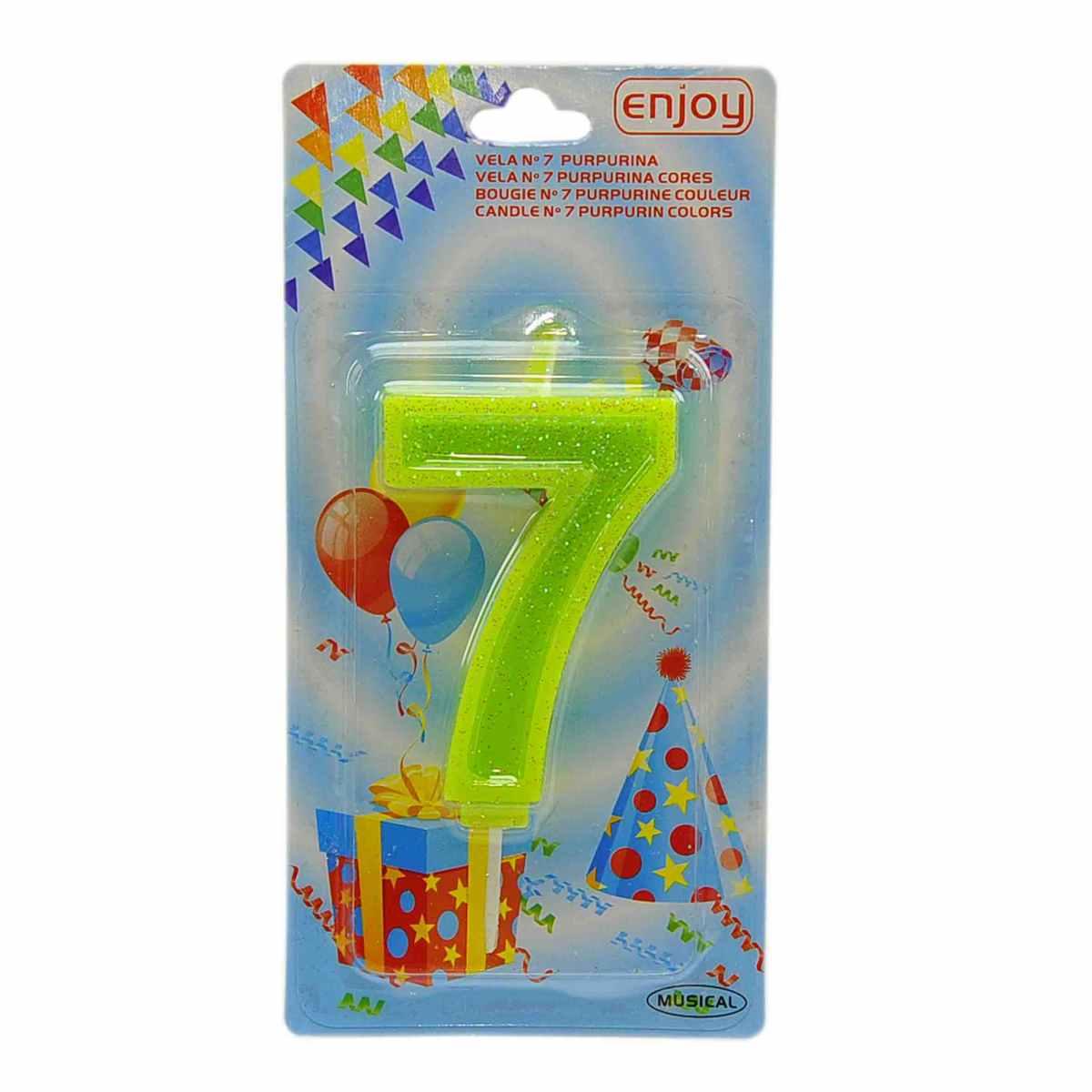 Candelina compleanno n 7 porporina 4 colori