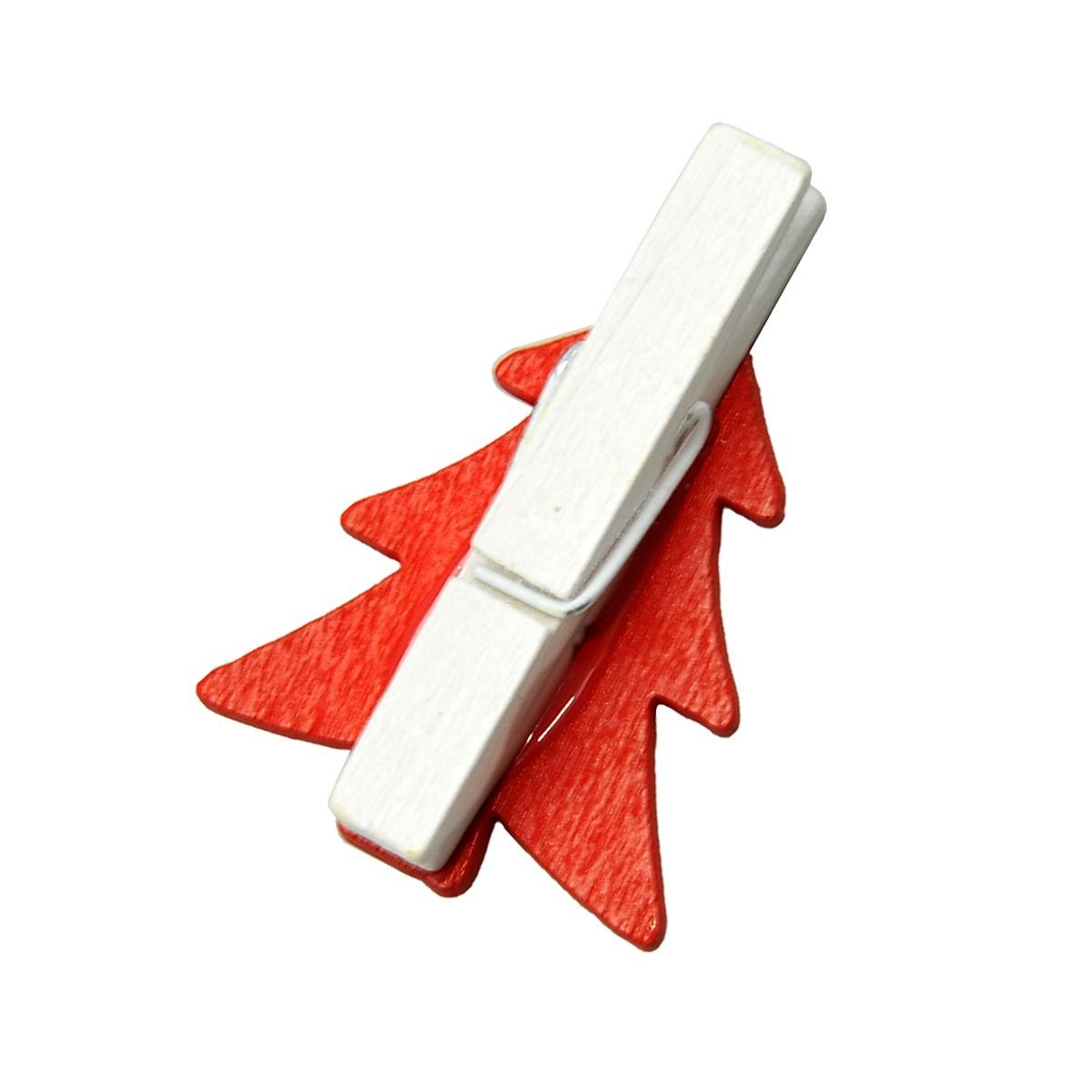 Molletta natalizia legno albero Set 9 pz