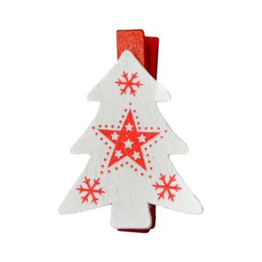 Molletta natalizia legno albero Set 9 pz