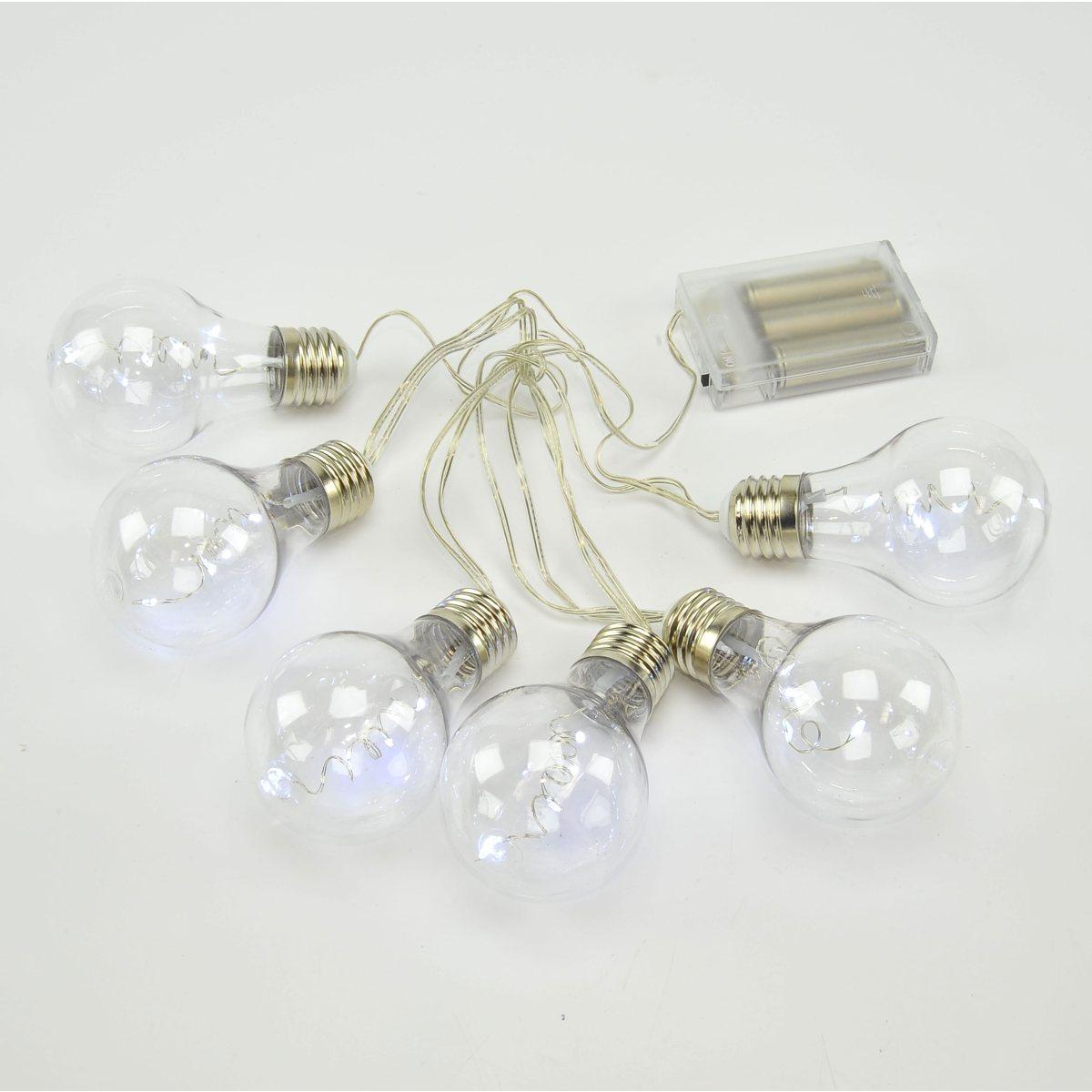 Luci di natale esterno batteria 24 led bianco freddo