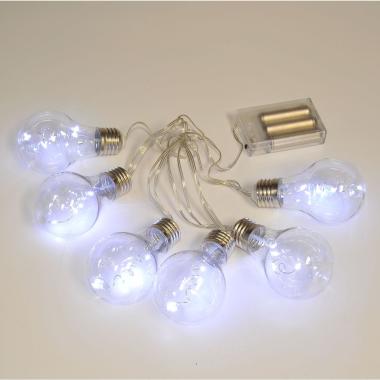 Luci di natale esterno batteria 24 led bianco freddo