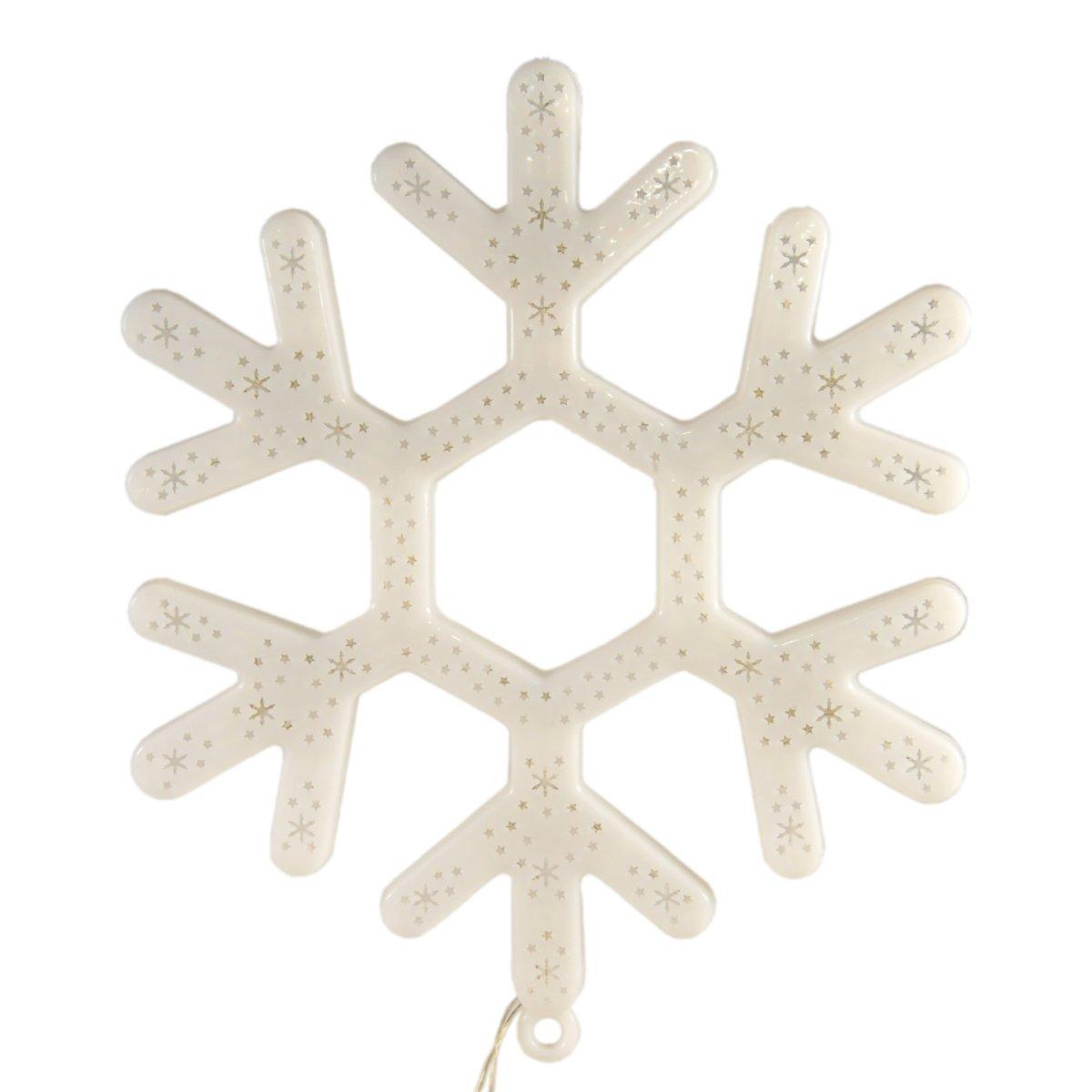 Fiocco natalizio neve luci 24 led bianca 30 cm