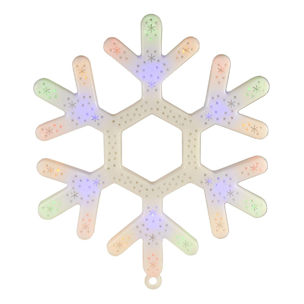 Fiocco natalizio neve luci 24 led multicolor 30 cm