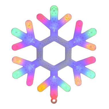 Fiocco natalizio neve luci 24 led multicolor 30 cm