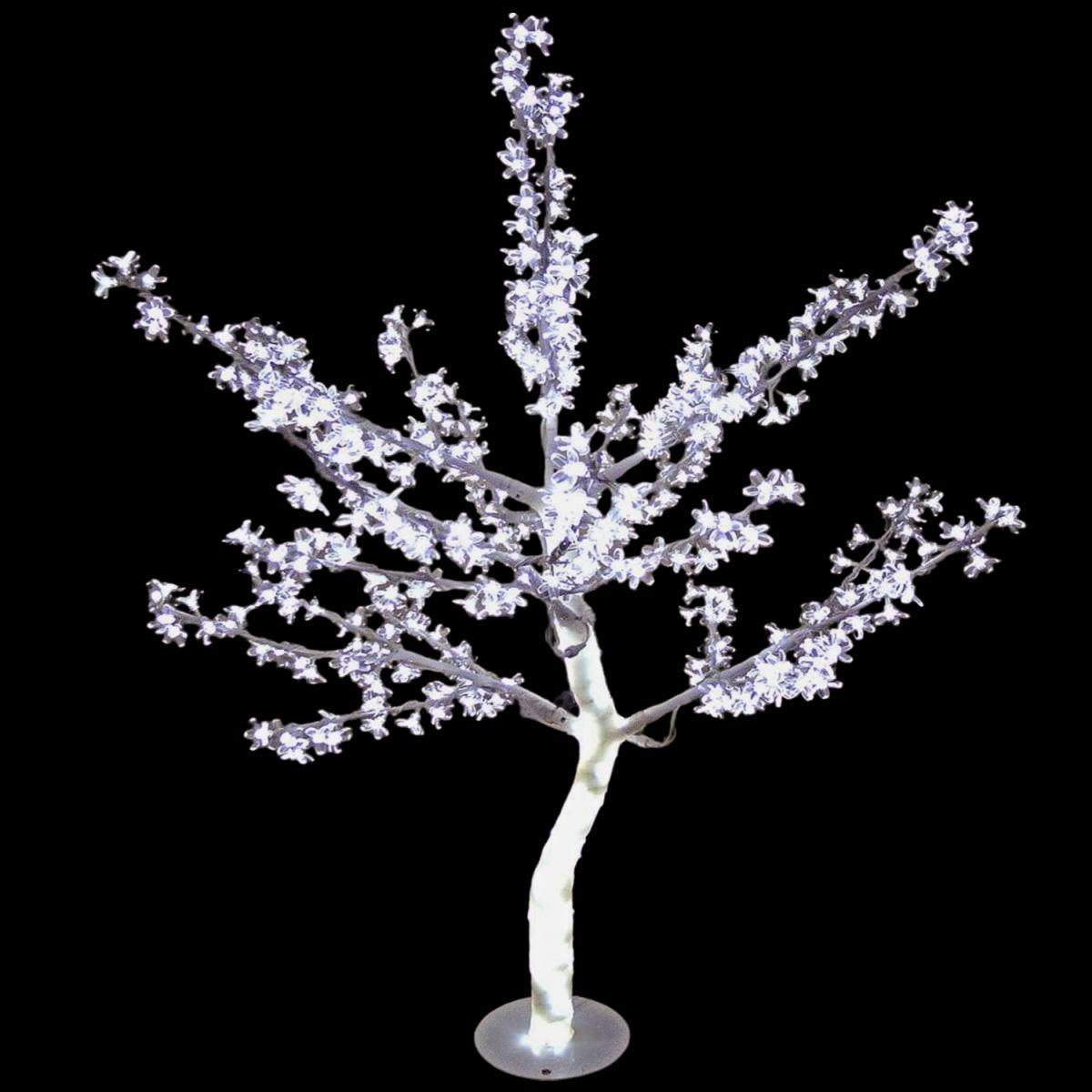 Albero di Natale 180 cm luci 600 led bianco caldo fiori