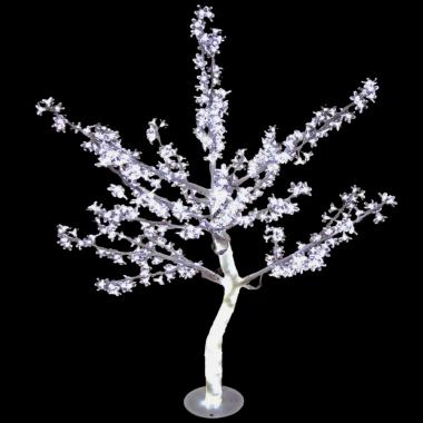 Albero di Natale 180 cm luci 600 led bianco caldo fiori