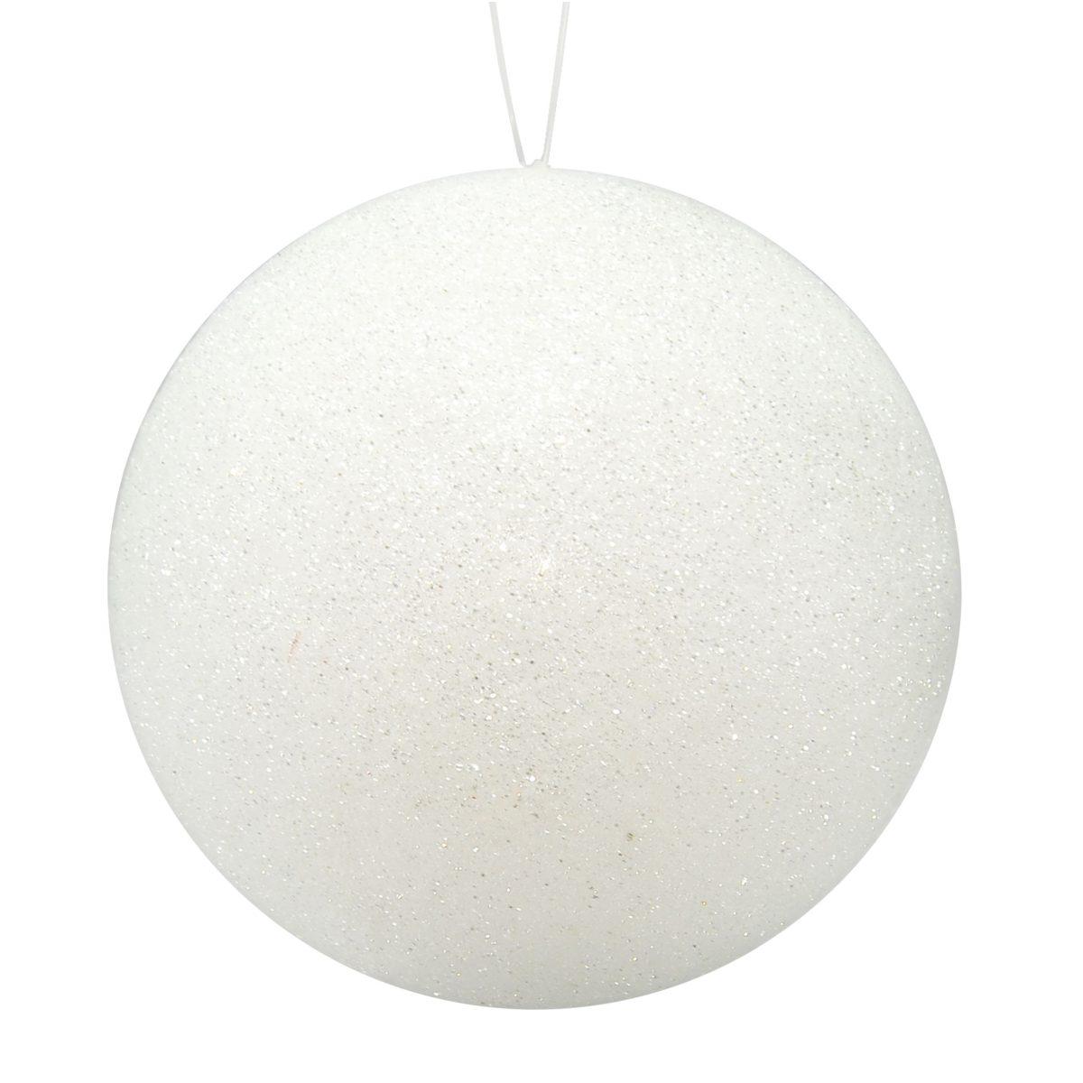 Pallina natalizia bianche glitter Set 3 pz