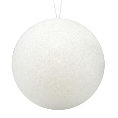 Pallina natalizia bianche glitter Set 3 pz