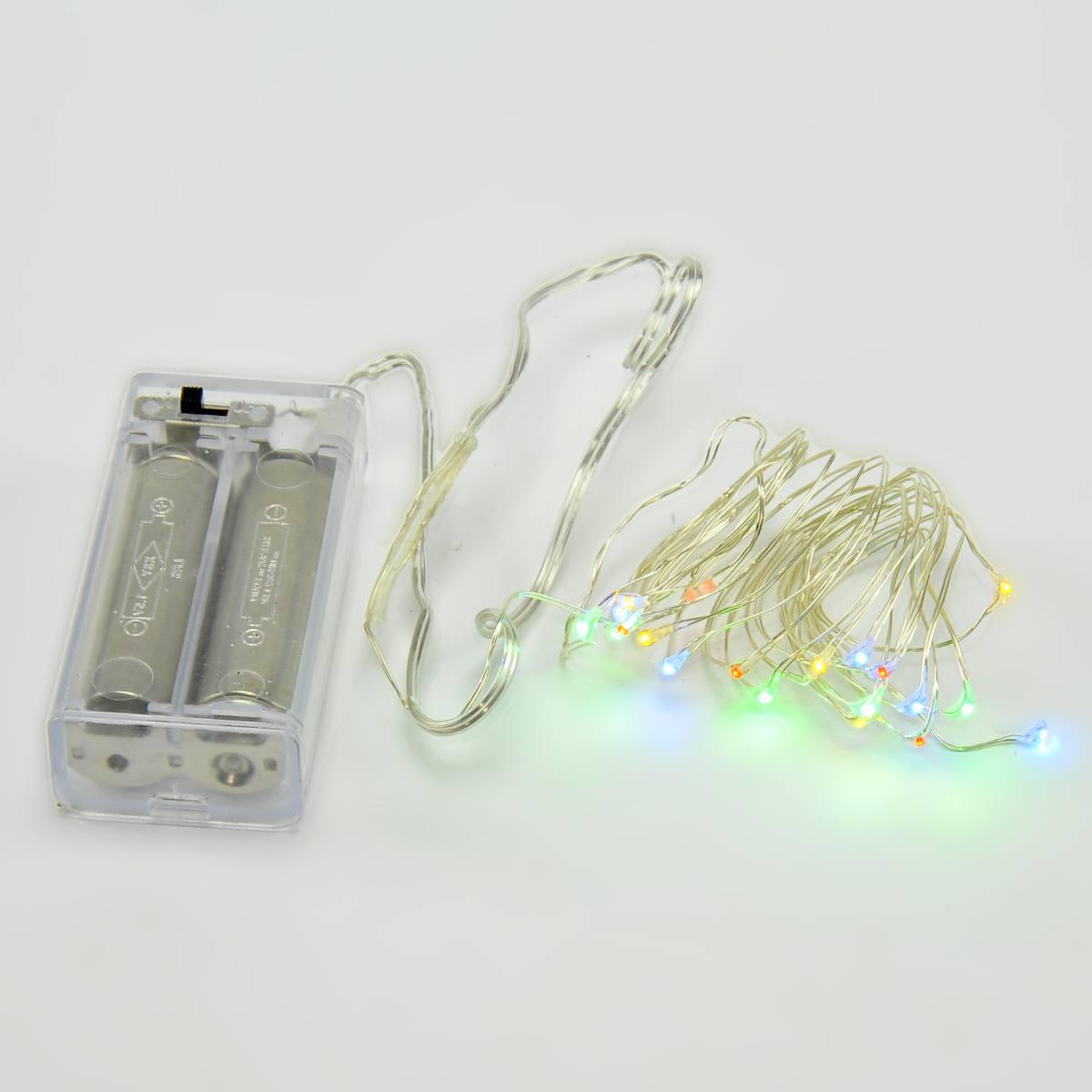 Luci di natale esterno batteria 20 led multicolor