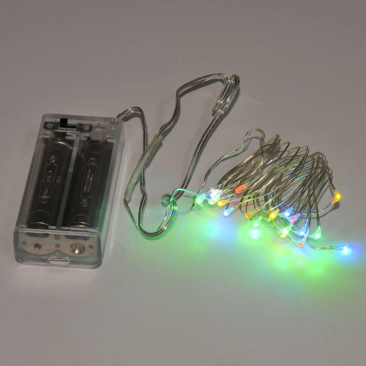 Luci di natale esterno batteria 20 led multicolor