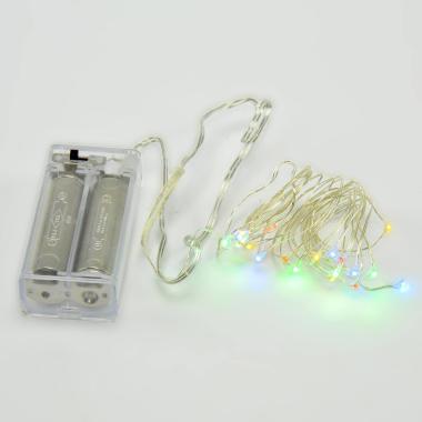 Luci di natale esterno batteria 20 led multicolor