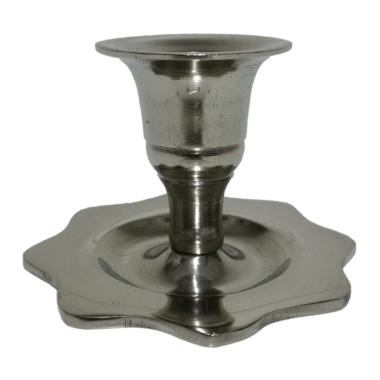 Porta candela natalizio 1 posto metallo base fiore