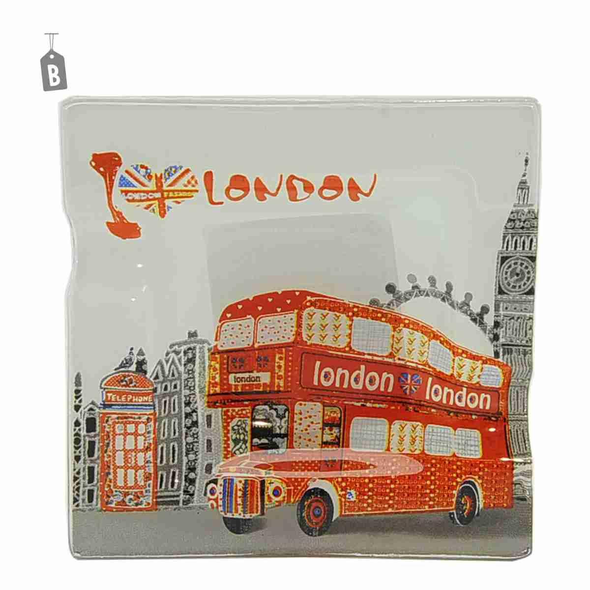Posacenere vetro città 12 x 12 cm