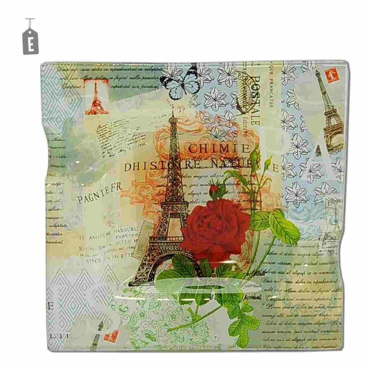 Posacenere vetro città 12 x 12 cm