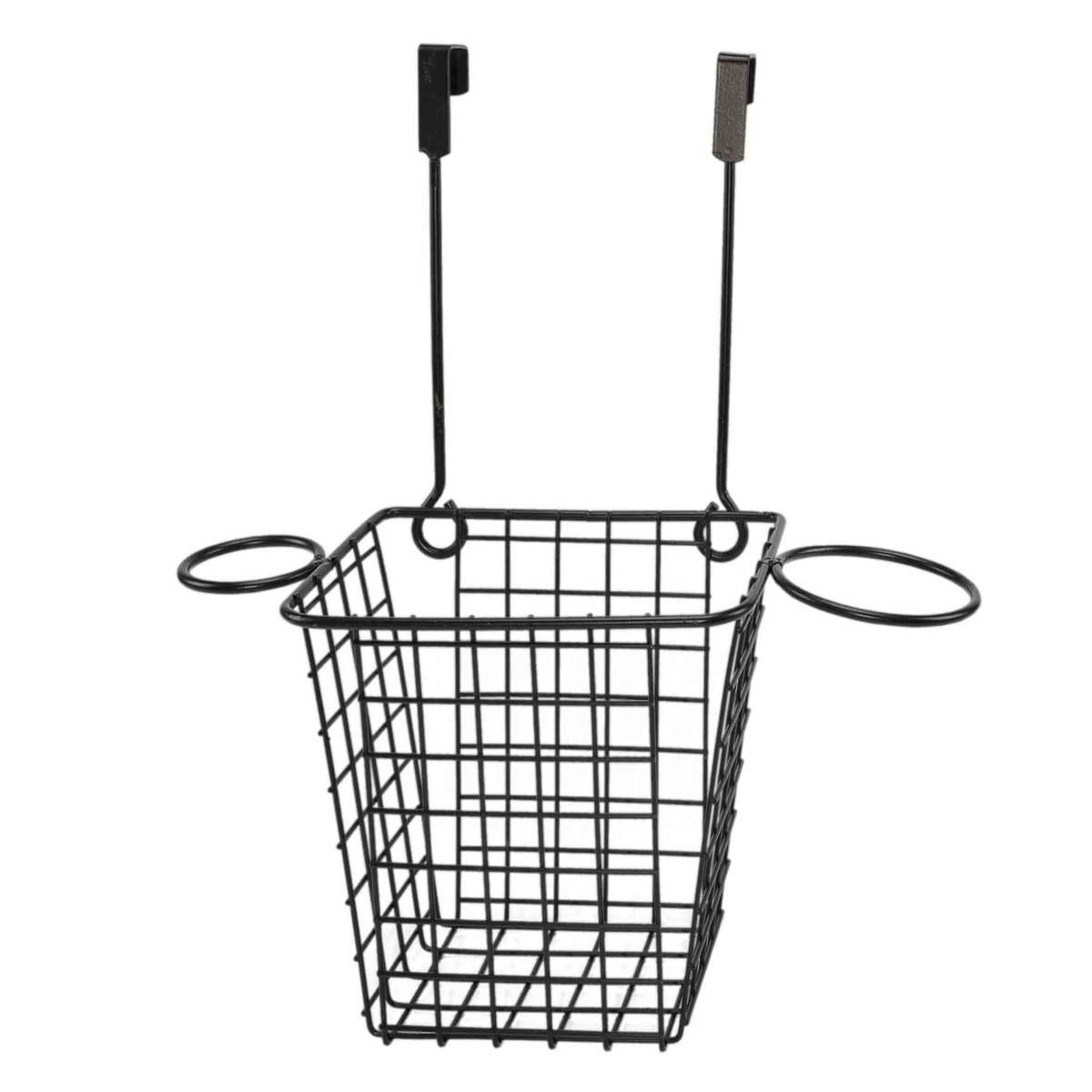 Portaoggetti bagno metallo nero gancio modello a