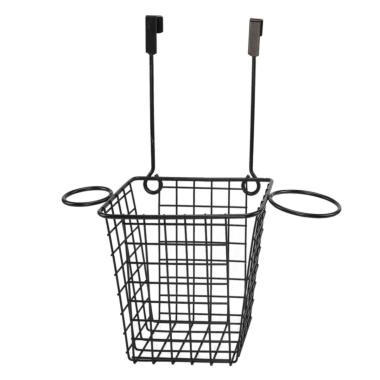 Portaoggetti bagno metallo nero gancio modello a