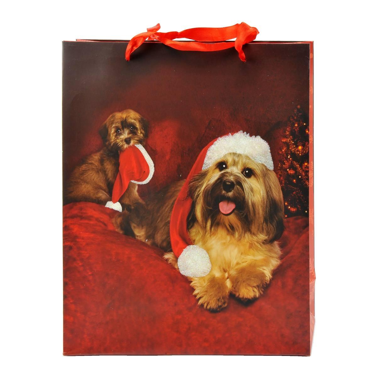 Busta regalo natale cagnolini