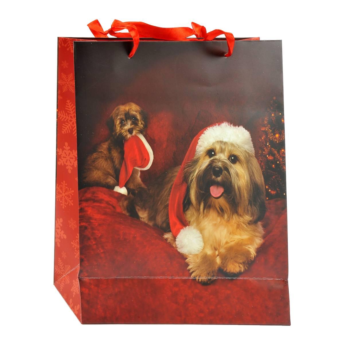 Busta regalo natale cagnolini