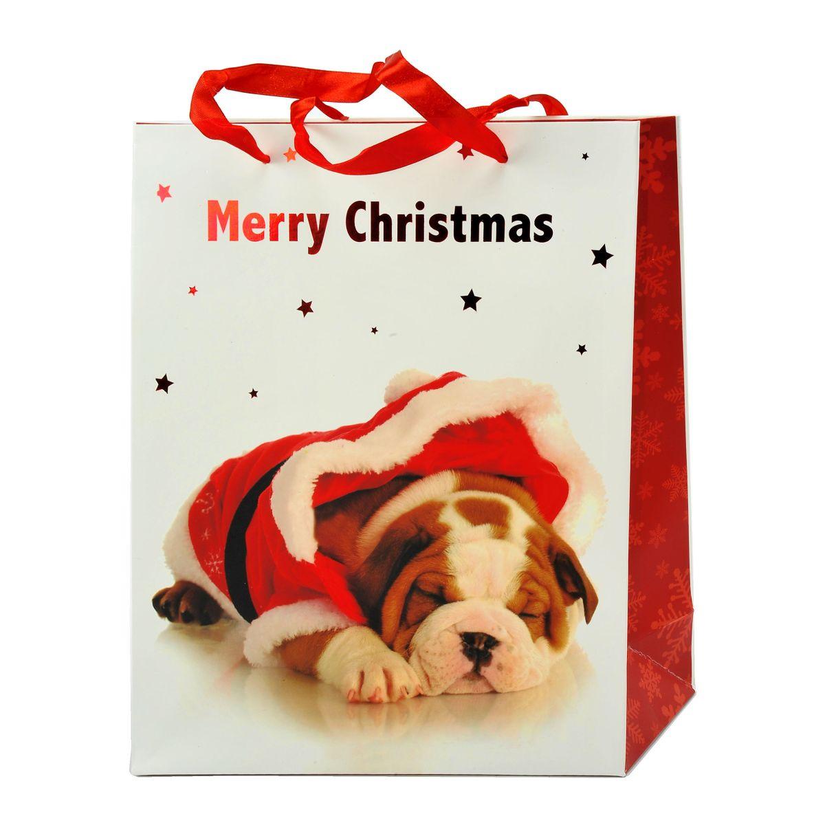 Busta regalo natale cagnolini