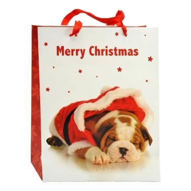 Busta regalo natale cagnolini