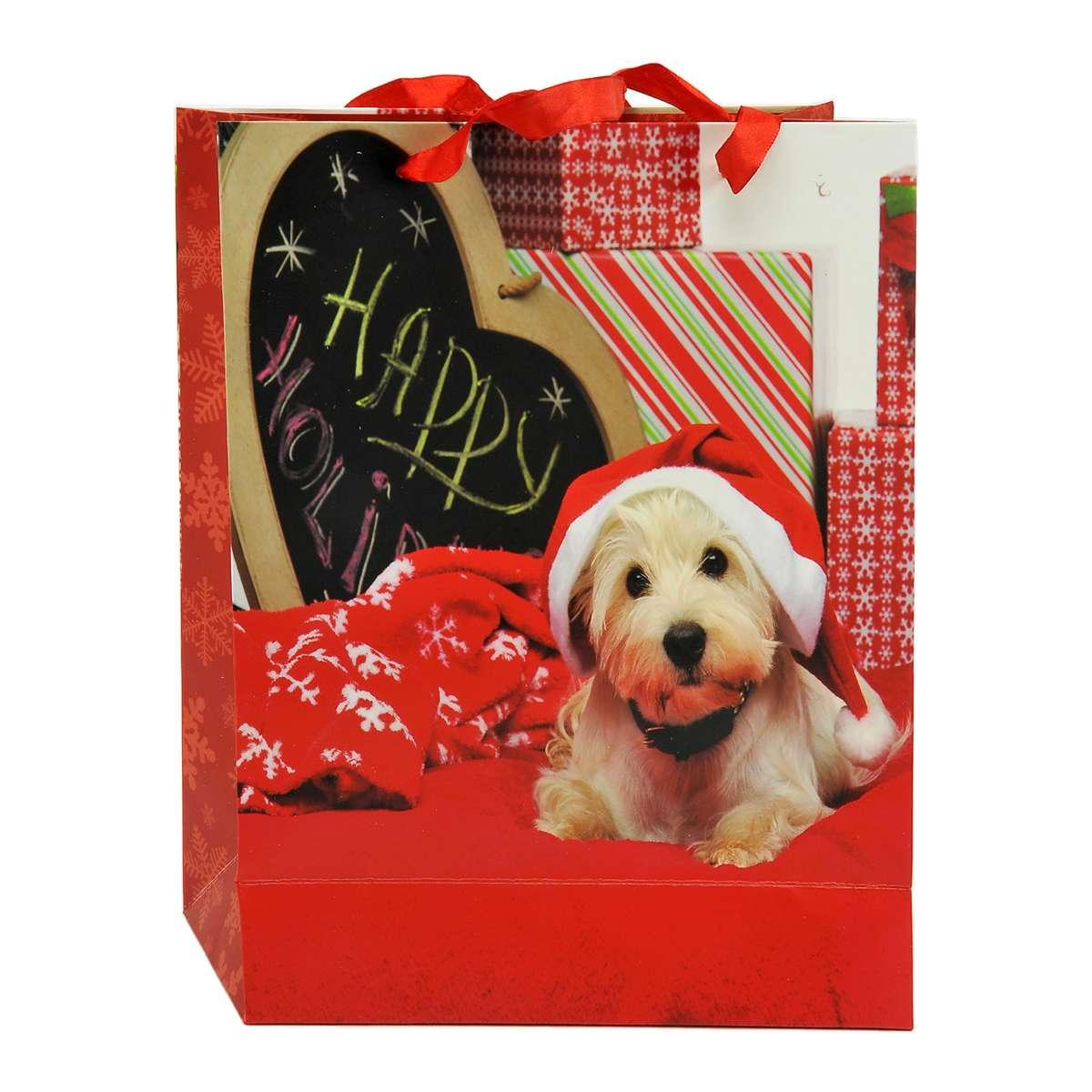 Busta regalo natale cagnolini