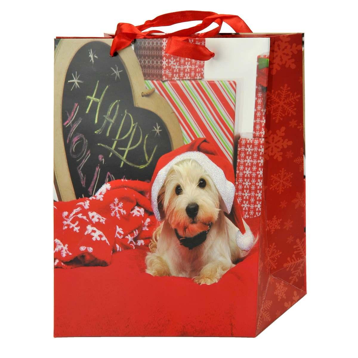 Busta regalo natale cagnolini