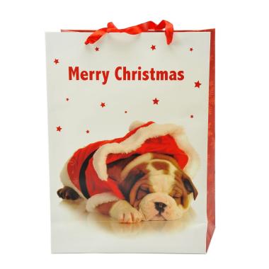 Busta regalo natale cagnolini