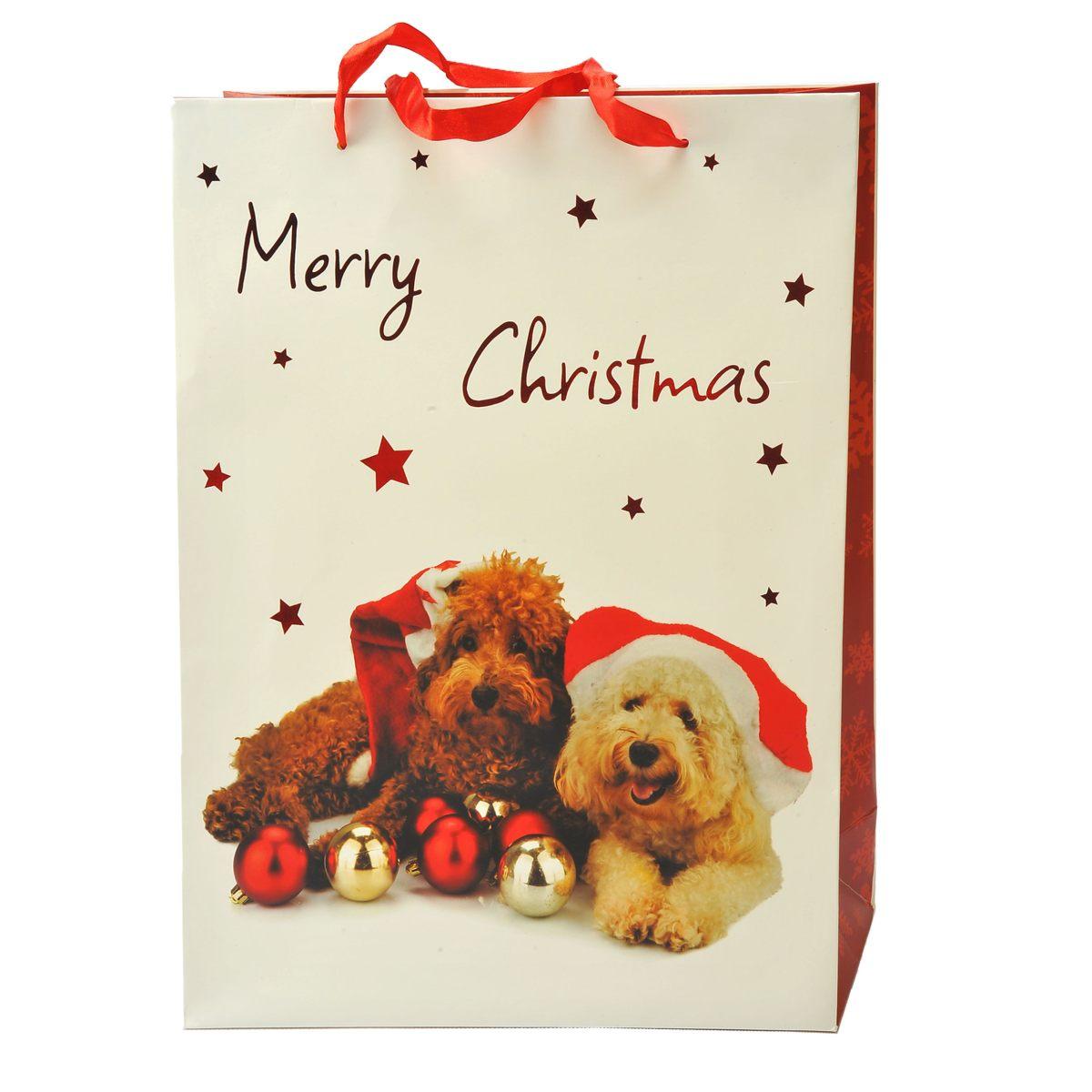 Busta regalo natale cagnolini