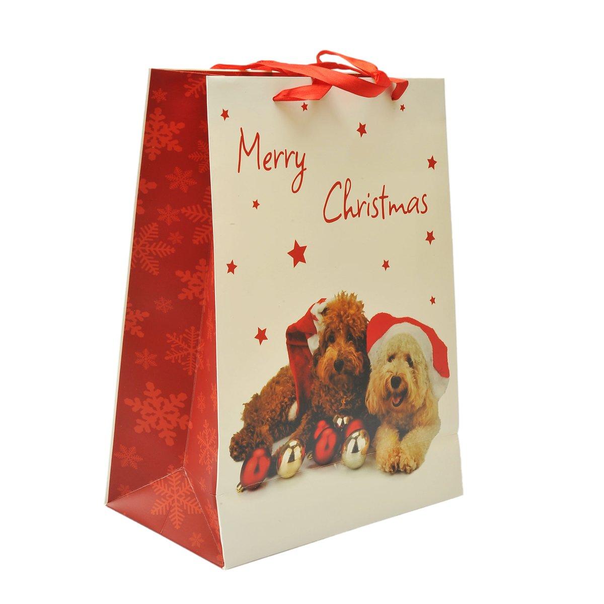 Busta regalo natale cagnolini