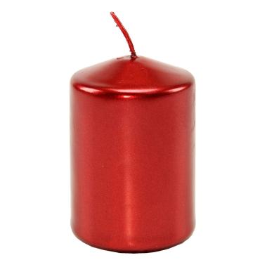 Candela cilindrica rosso lucido 5 x 7,5 cm