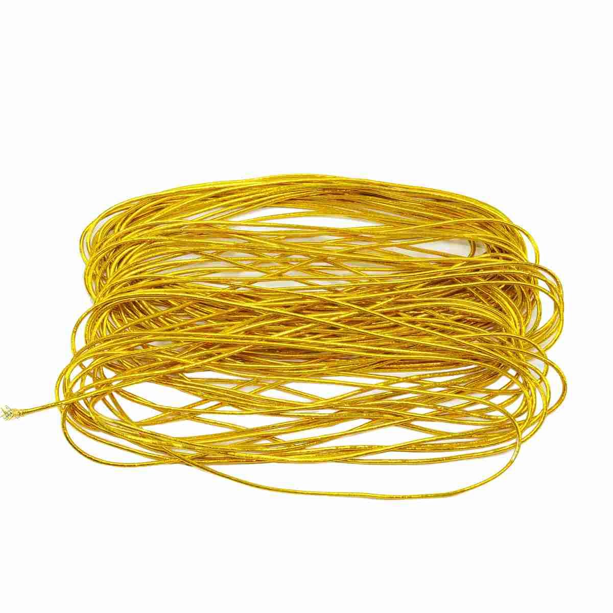 Nastro natalizio cordoncino elastico oro 20 mt ø 2 cm