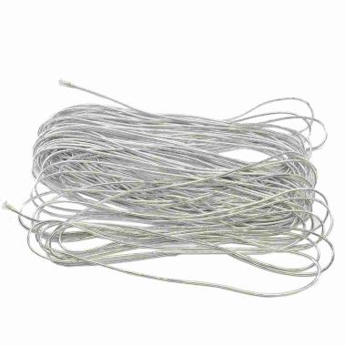 Nastro natalizio cordoncino elastico argento 20 mt ø 2 cm