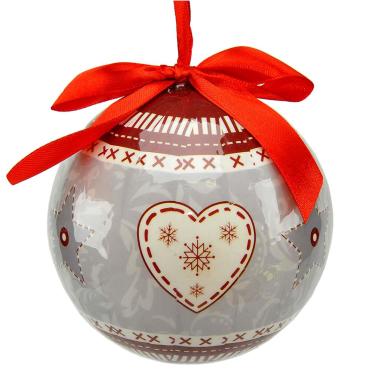 Pallina natalizia grigie decorate da Set 4 pz