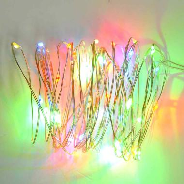 Luci di natale esterno batteria 50 led micro multicolor flash