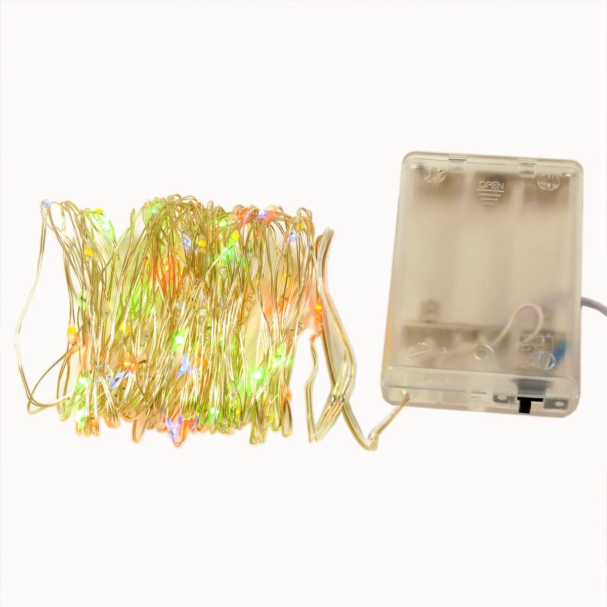 Luci di natale esterno batteria 100 led multi flash