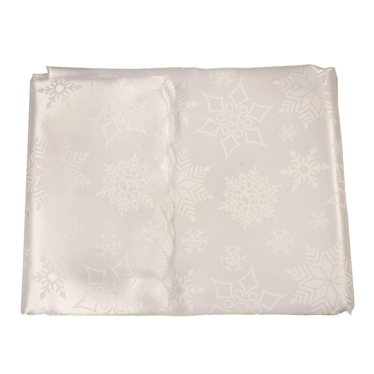 Tovaglia natalizia bianca neve 140 x 170 cm