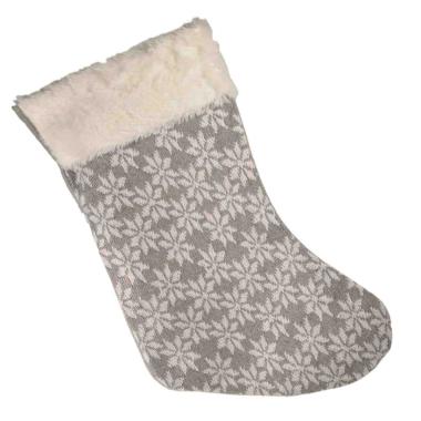 Calza befana grigia pelliccetta 40 cm