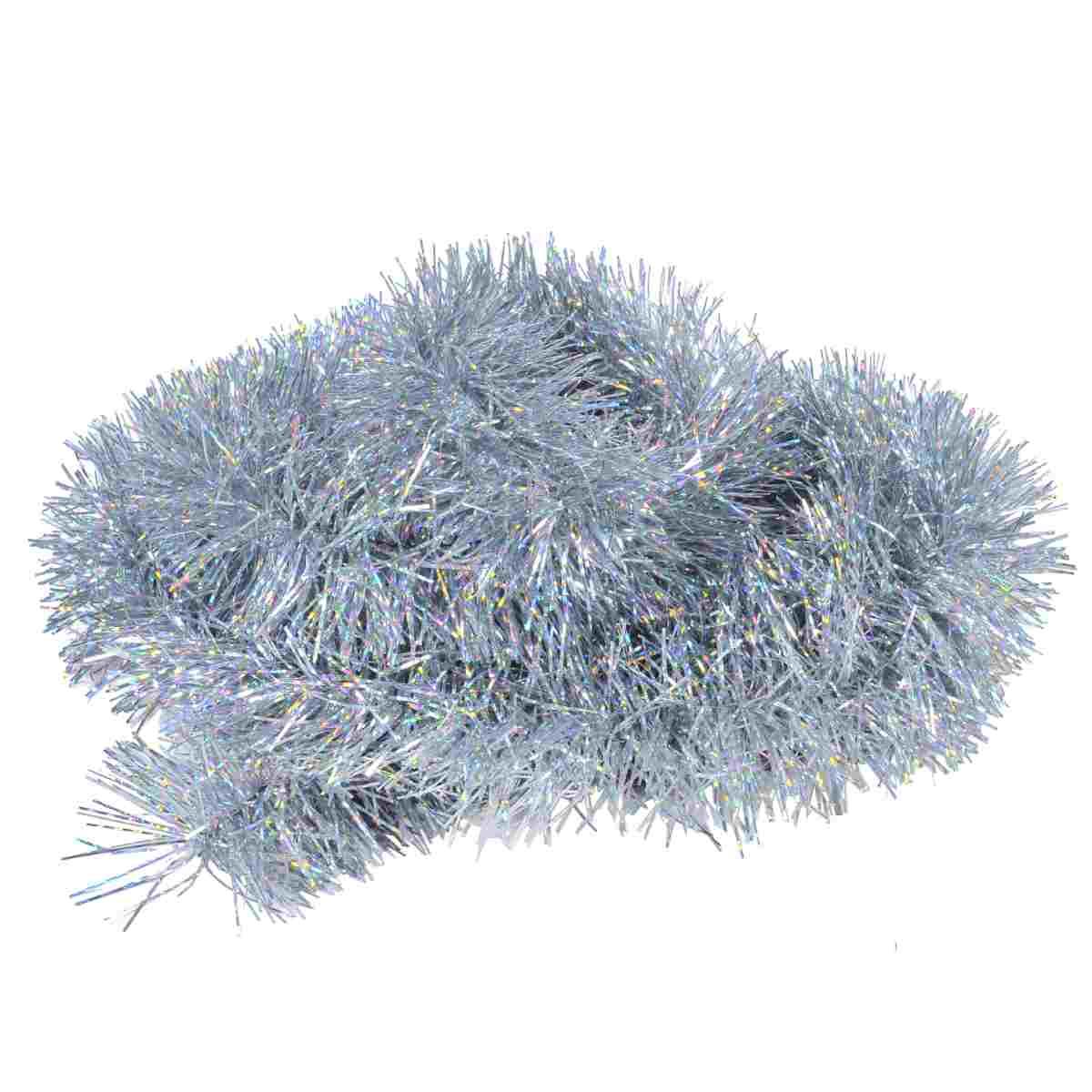 Frangia natalizia argento ologramma 1,8 mt ø 8 cm