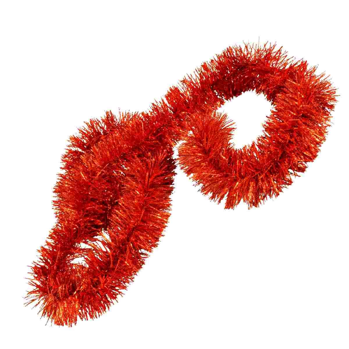 Frangia natalizia rossa glitter 1,8 mt ø 8 cm