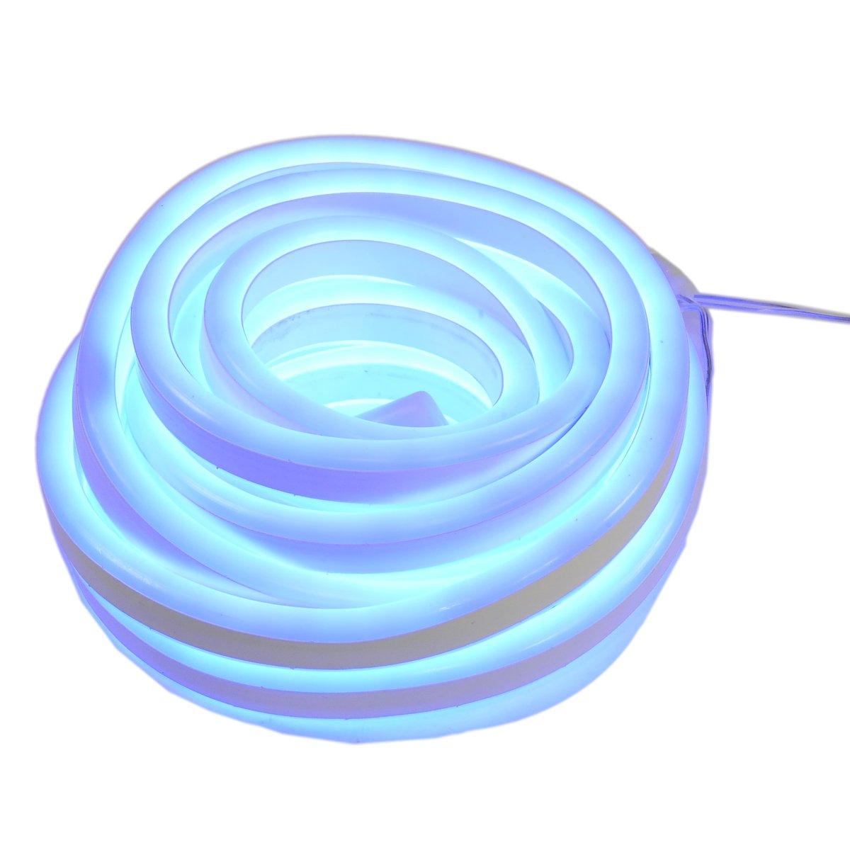 Luci di natale esterno tubo led neon 480 blu fluo 4 mt