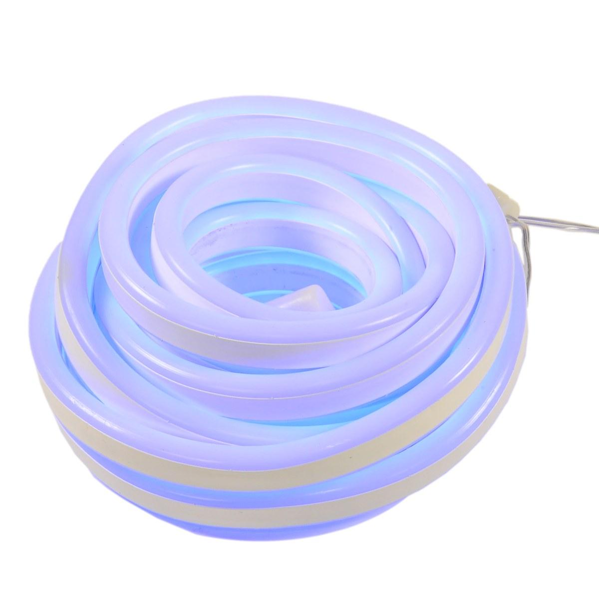 Luci di natale esterno tubo led neon 480 blu fluo 4 mt