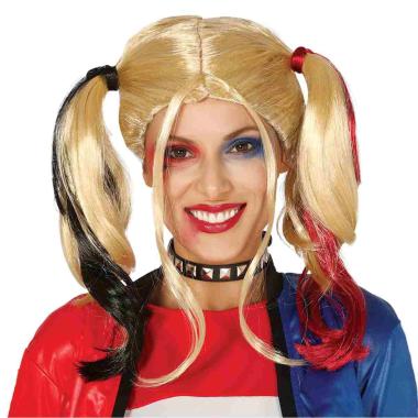 Parrucca bionda codini harley quinn