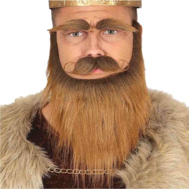 Barba baffi sopracciglia castani